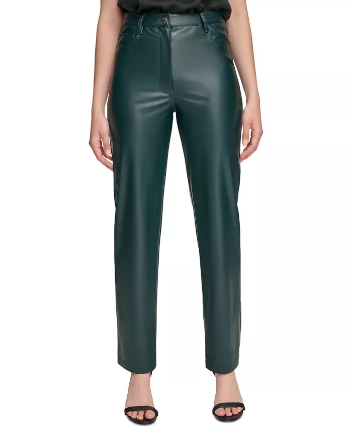 Women's Faux-Leather Straight Leg Pants | Macy's Canada