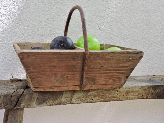 Garden Trug, 1930s French Handmade Rustic Basket, Vegetable Kitchen Display Pannier, Gathering Ha... | Etsy (US)