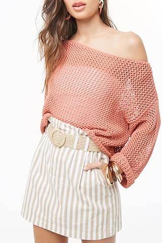 Belted Striped Paperbag Skirt | Forever 21 (US)
