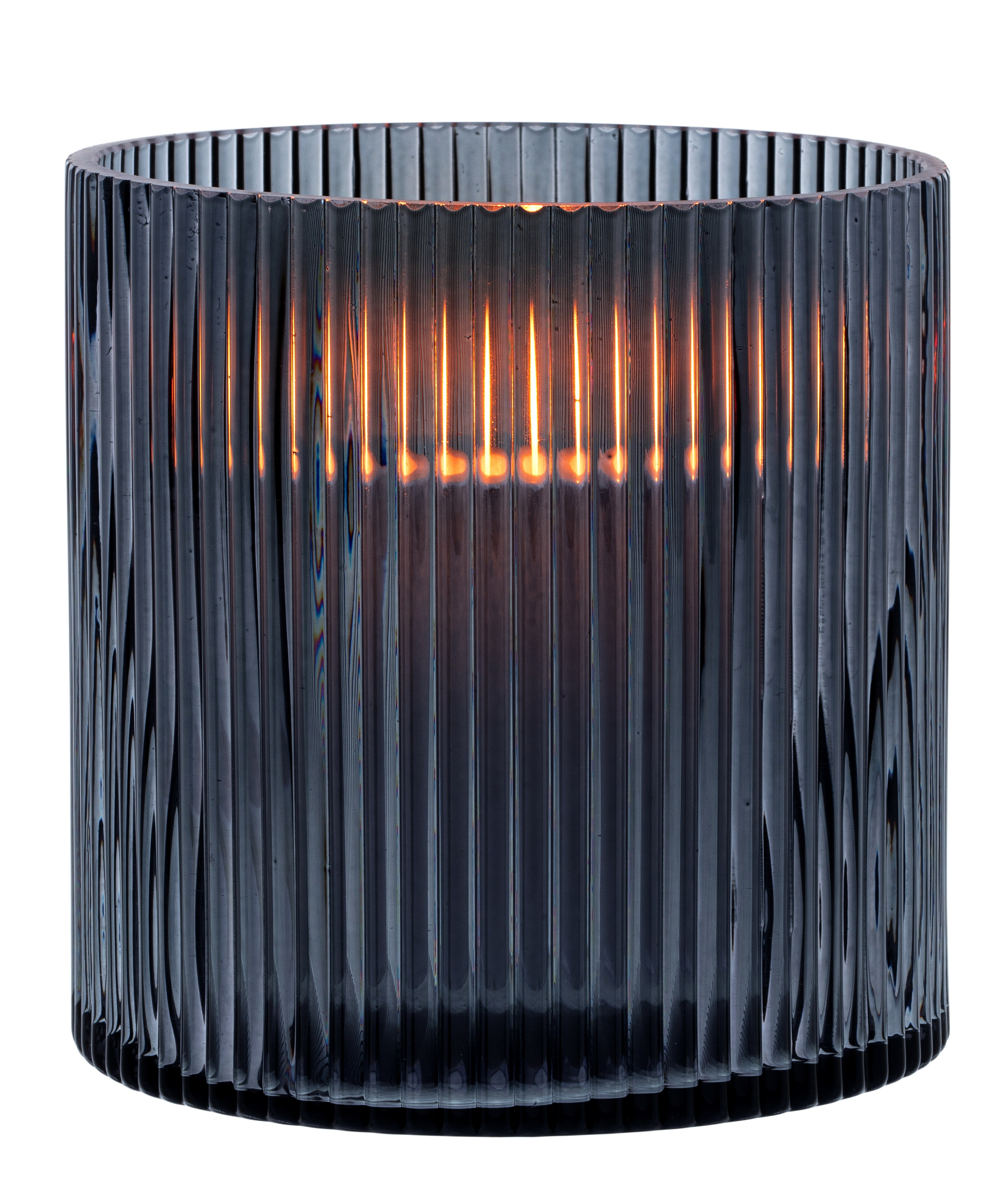 Better Homes and Gardens Glass Pillar Candle Holder Hurricane Medium Smoke - Walmart.com | Walmart (US)