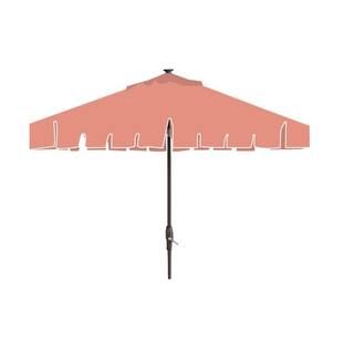 Hampton Bay 9 ft. Aluminum Market Push Button Tilt Patio Umbrella in Peony Pink 9800-01568300 | The Home Depot