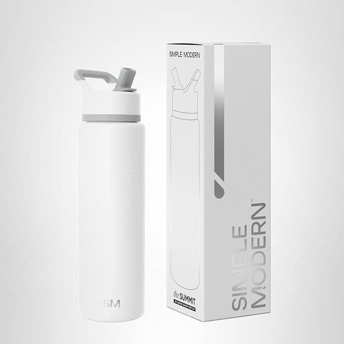 Simple Modern Water Bottle with Straw Lid | Vacuum Insulated Stainless Steel Metal Thermos | Reus... | Amazon (US)