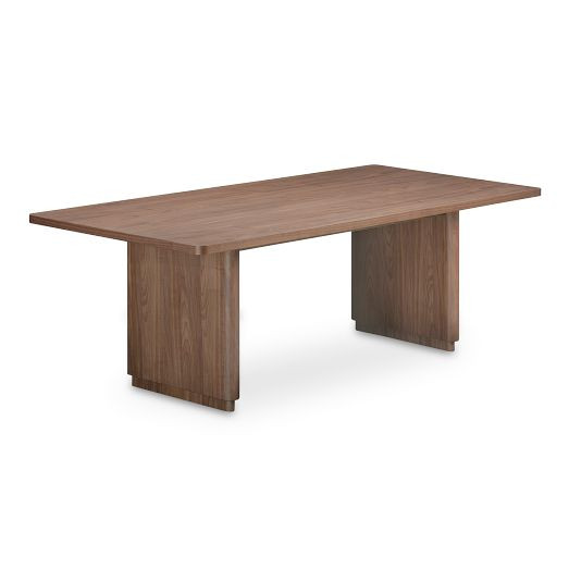 Rina Curved Oak Pedestal Dining Table (88", 104") | West Elm CA