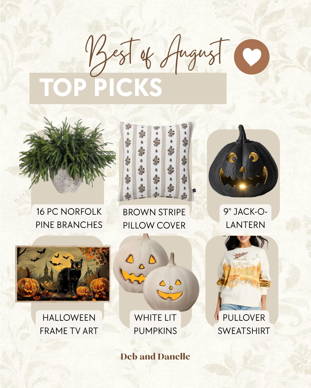 Our most-loved items for the month of August included all the new seasonal home decor as well as a comfy graphic pullover sweatshirt.  

 #LTKSeasonal #LTKHome #LTKMidsize