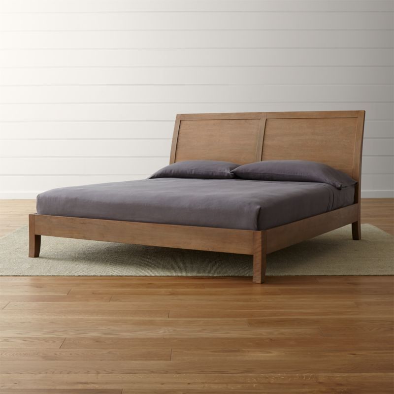 Dawson Grey Wash King Sleigh Bed + Reviews | Crate and Barrel | Crate & Barrel