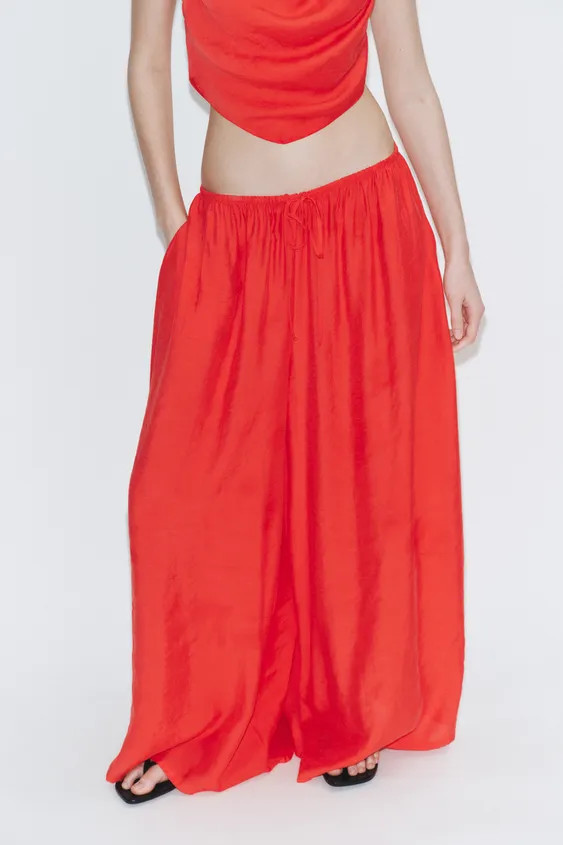 DRAWSTRING PALAZZO PANTS | Zara US