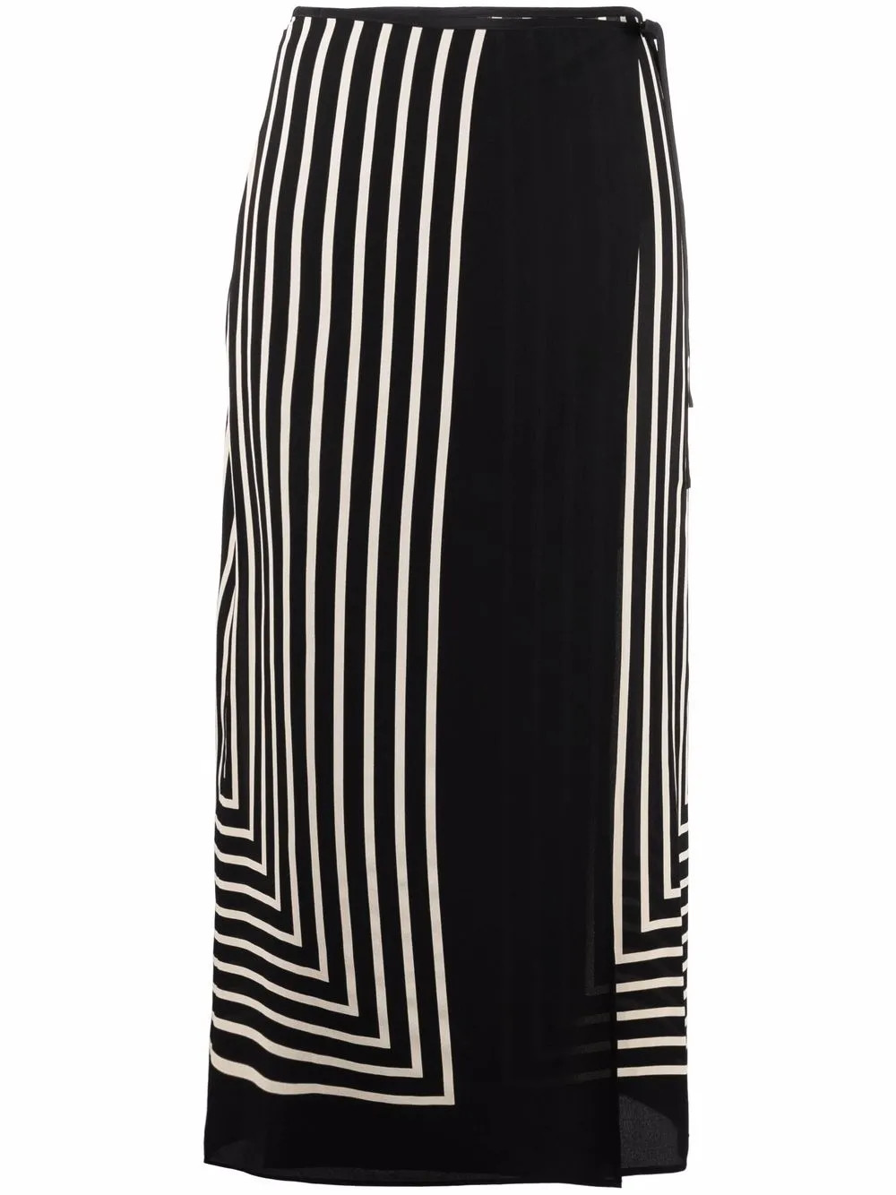 TOTEME Striped Silk Wrap Skirt - Farfetch | Farfetch Global