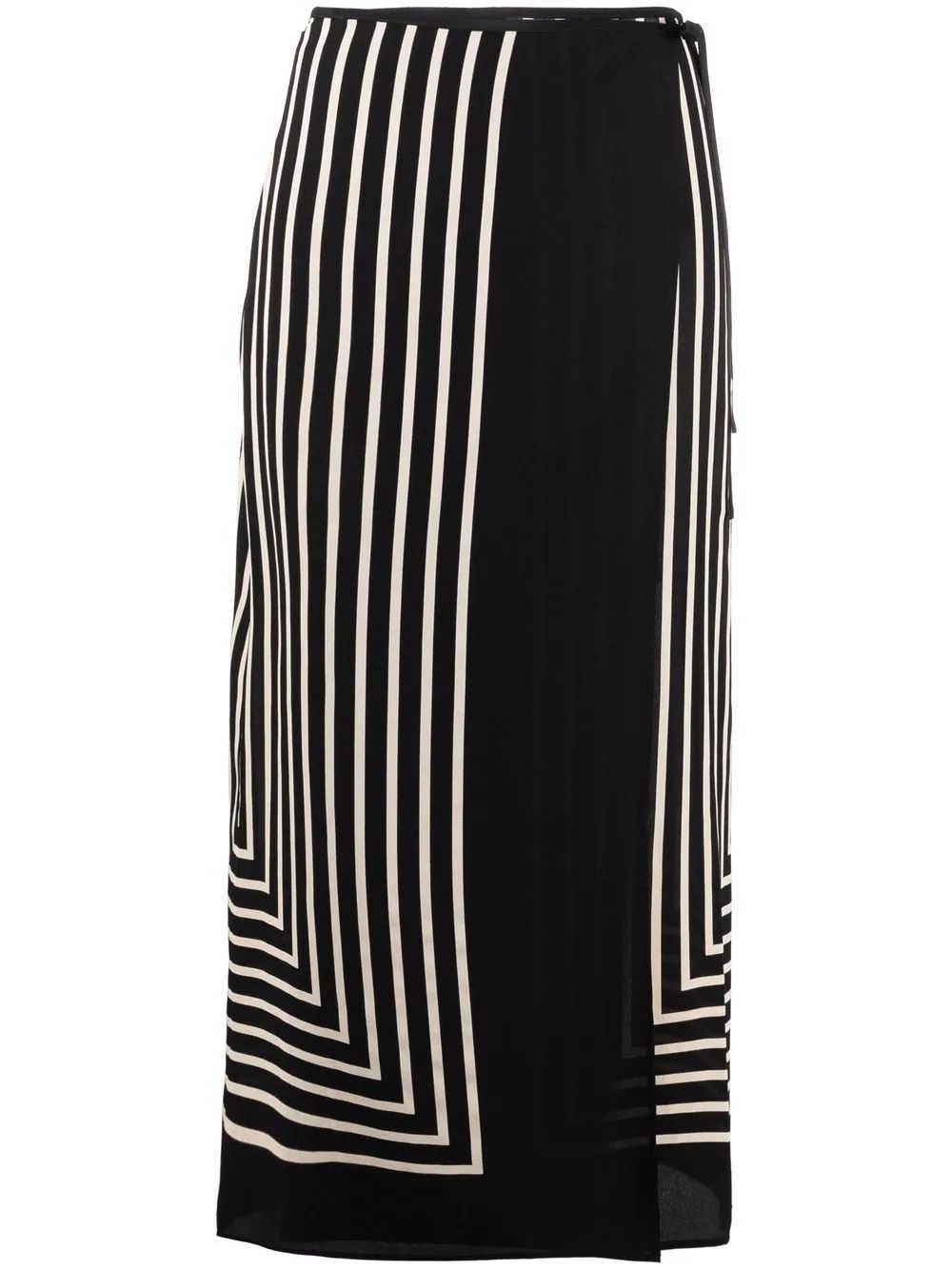 TOTEME Striped Silk Wrap Skirt - Farfetch | Farfetch Global