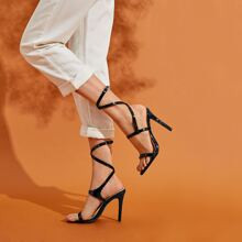 Cross Ankle Strap Stiletto Heels | SHEIN