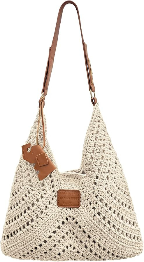 Crochet Beach Tote Bag for Women 2026 Woven Shoulder Bag Summer Handmade Boho Purse Crochet Handb... | Amazon (US)