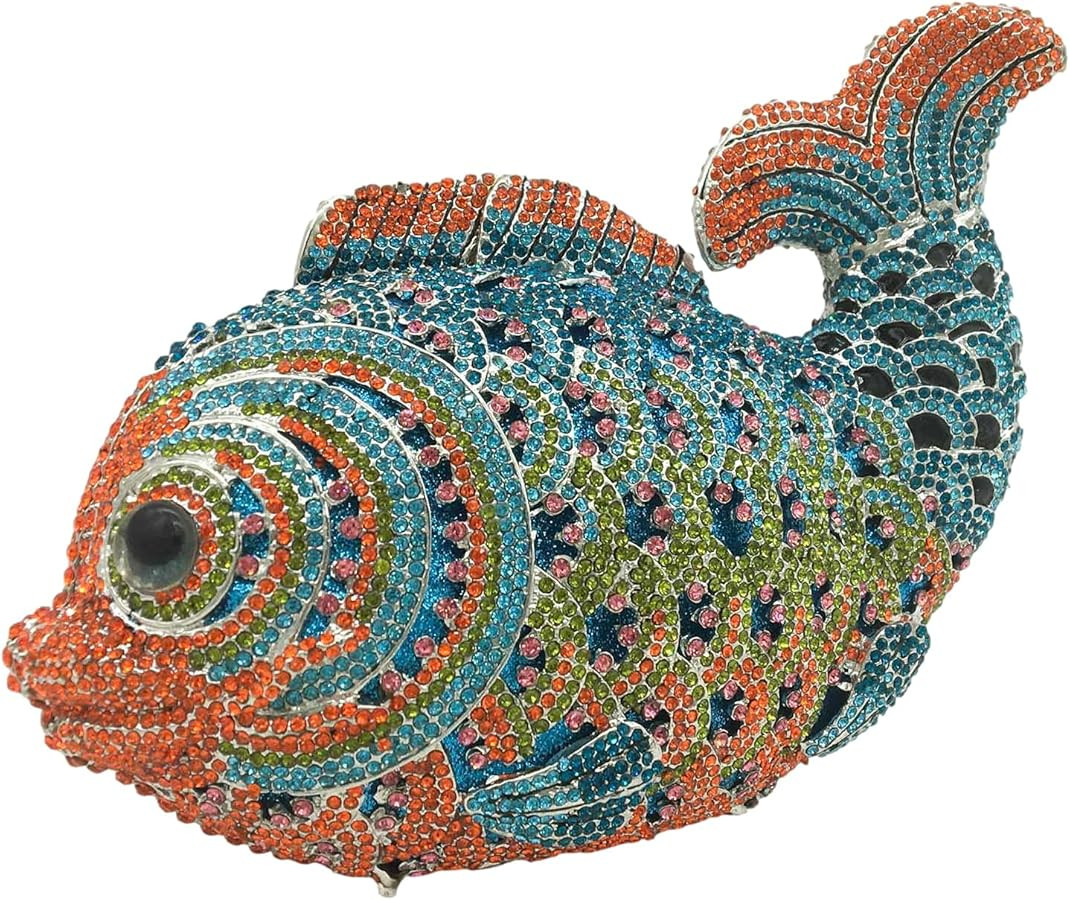 Boutique De FGG Fish Rhinestone Clutch Purses for Women Formal Evening Bags Prom Purse Wedding Pa... | Amazon (US)