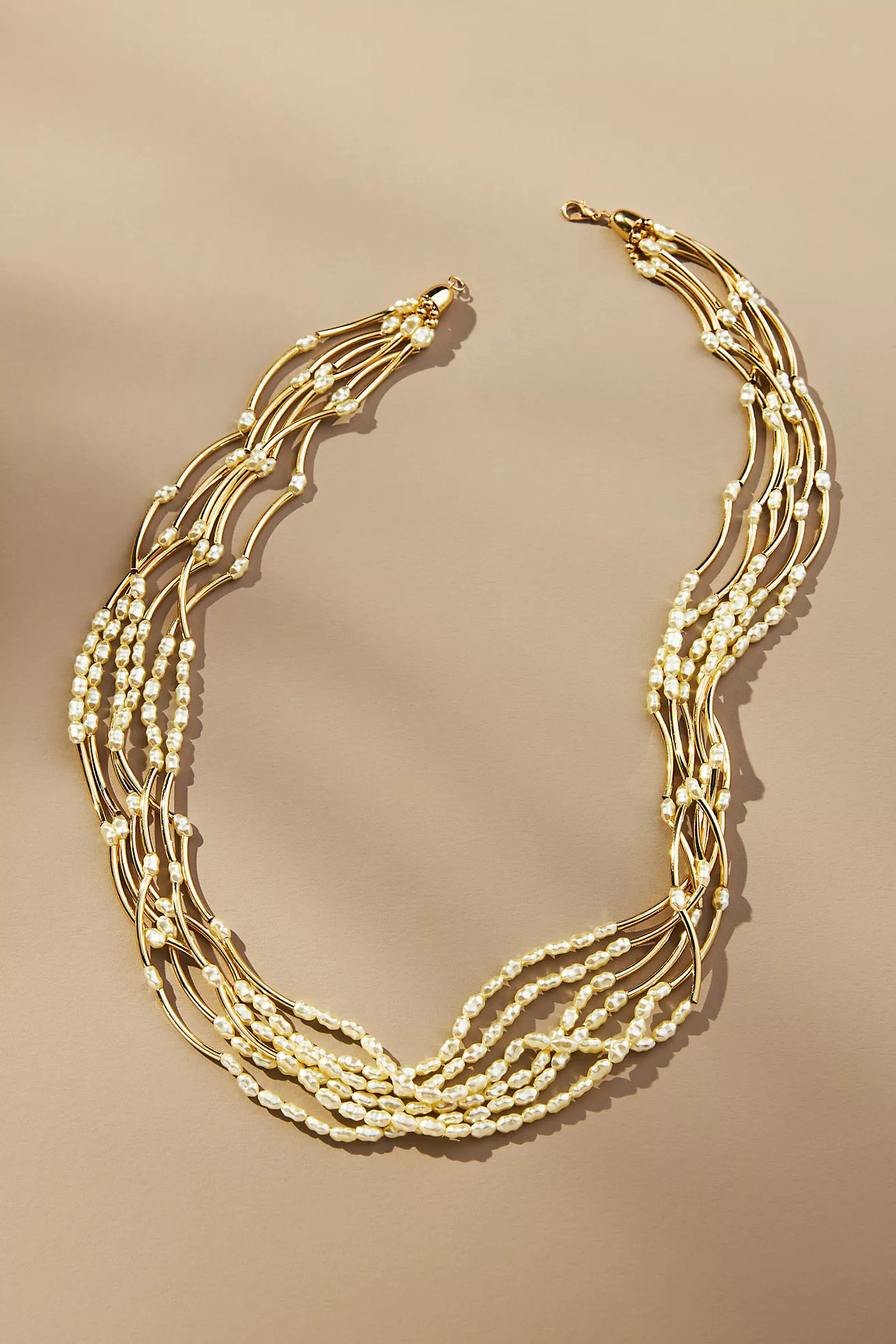 Layered Wire Pearl Choker Necklace | Anthropologie (US)