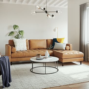 Dennes Leather 2-Piece Chaise Sectional | West Elm (US)