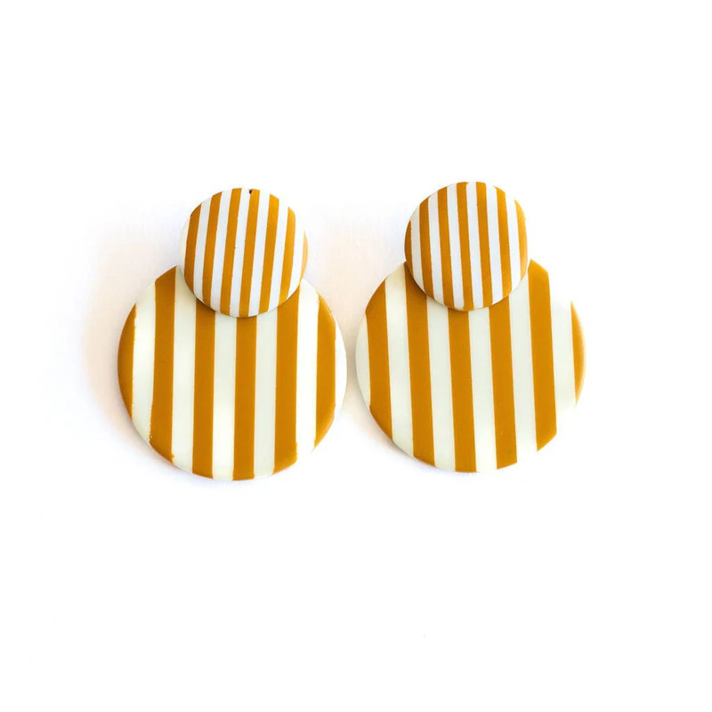 Barton Stripe Circle Earrings | Sunshine Tienda