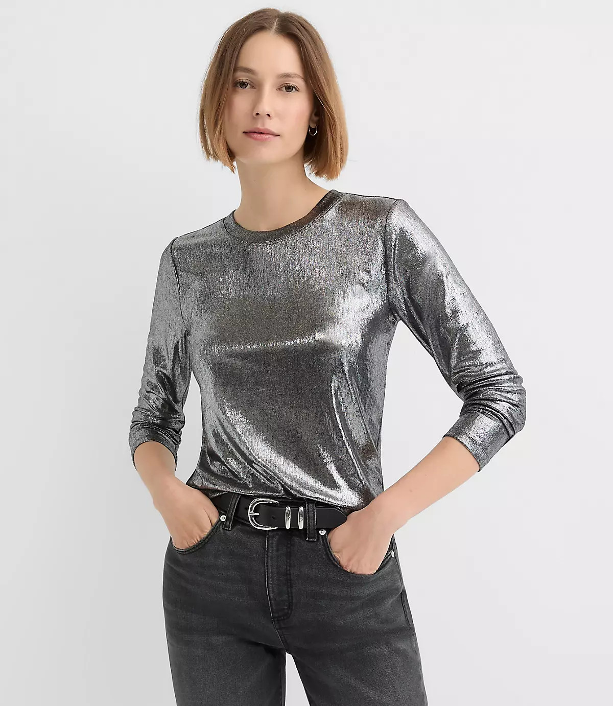 Foil Long Sleeve Everyday Tee | LOFT