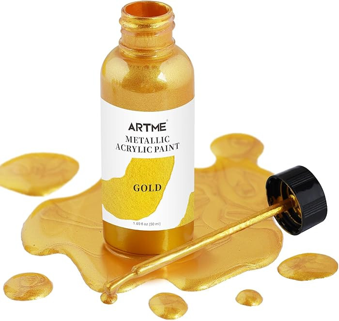 ARTME Liquid Gold Leaf Paint, 1.69 oz/50 ml Acrylic Metallic Gold Paint for Art Painting, Handcra... | Amazon (US)