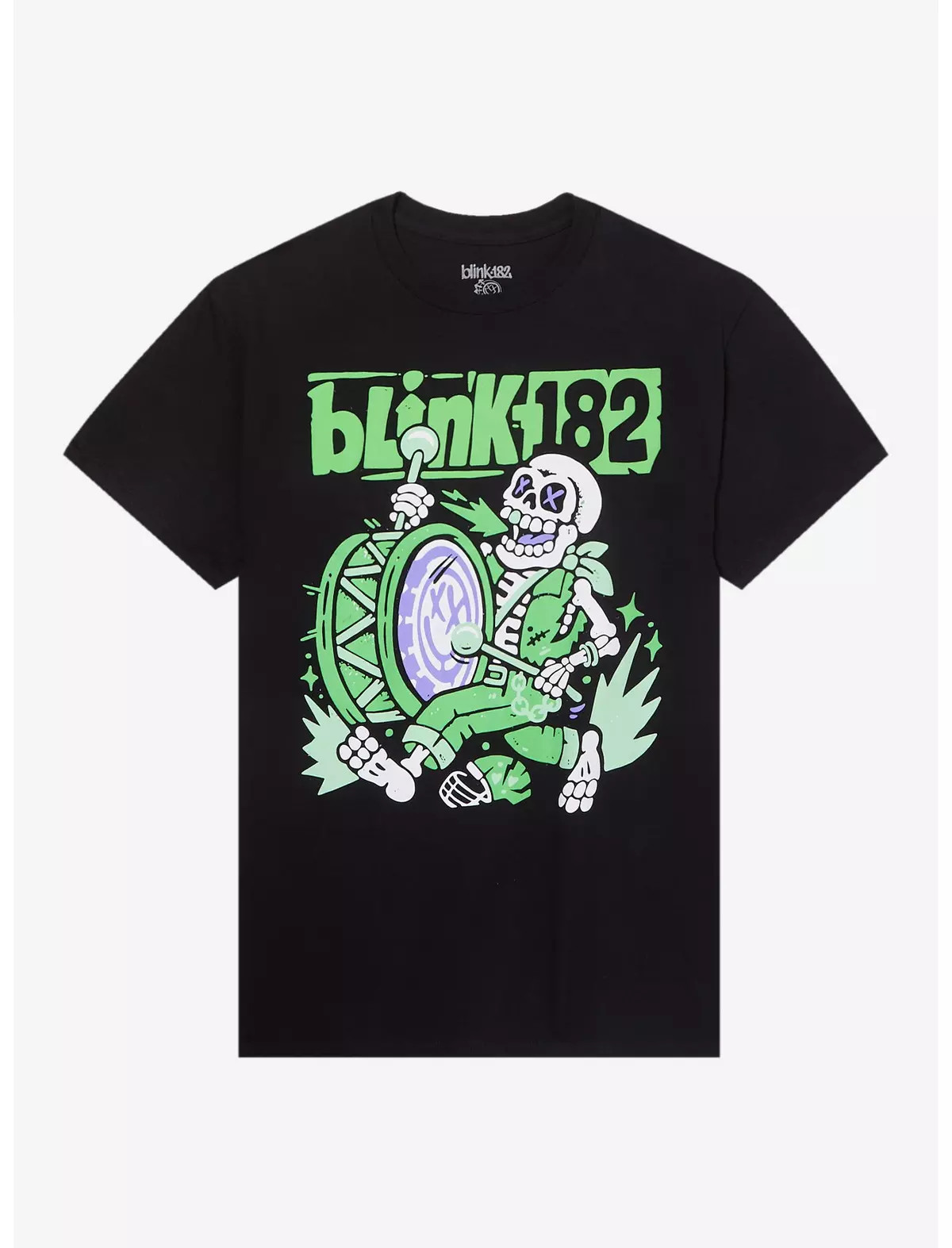 Blink-182 Marching Band Skeleton Puff Paint T-Shirt | Hot Topic