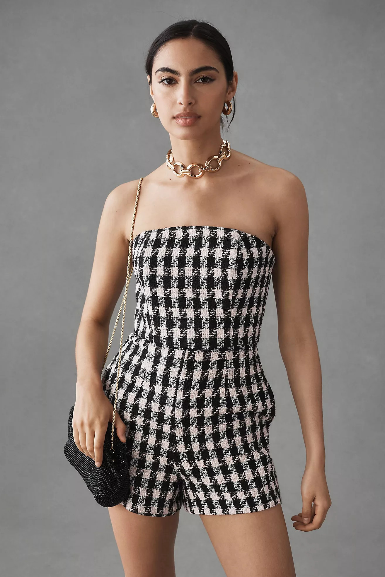 Hutch Strapless Tweed Romper | Anthropologie (US)