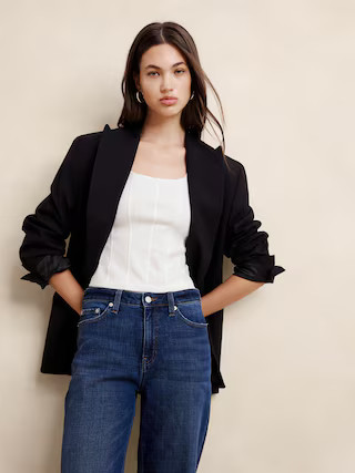 Soft Touch Scuba Corset Top | Banana Republic Factory