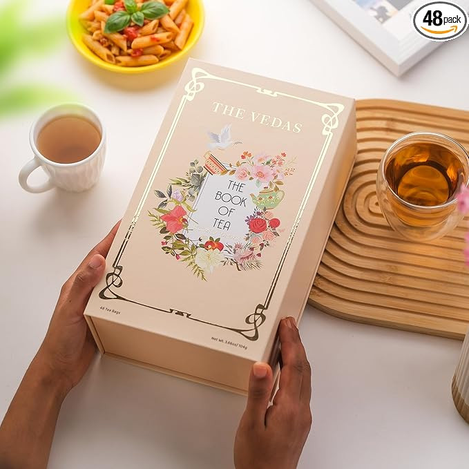 The Vedas Book Of Tea Gift Set | Assorted Tea Bags Gift Box | Christmas Gift | 12 Exotic Herbal T... | Amazon (US)
