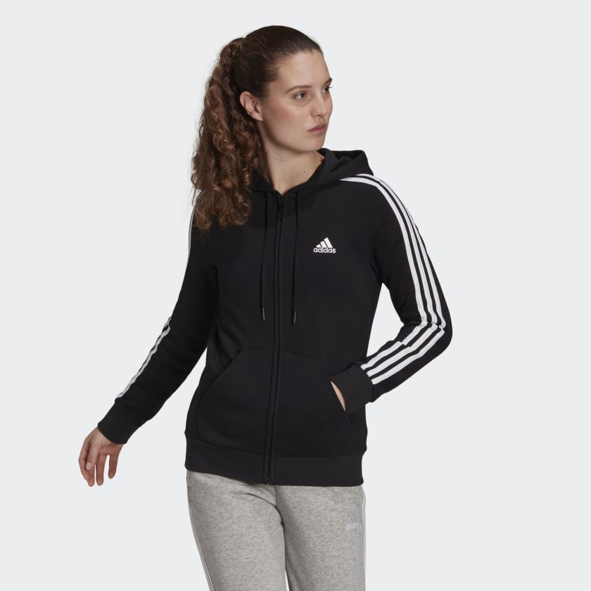 Essentials Fleece 3-Stripes Full-Zip Hoodie | adidas (US)
