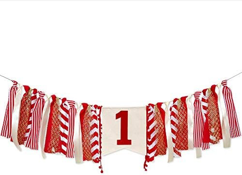 Baby Birthday Banner Decoration - 1st Birthday Baby High Chair One Banner Chair Tutu Skirt Decora... | Amazon (US)