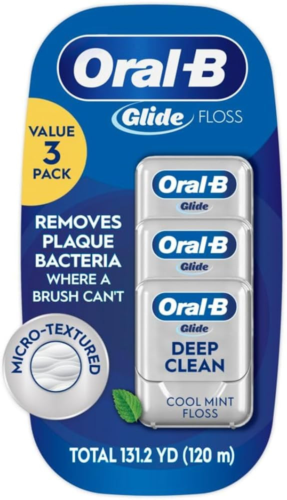 Oral-B Glide Dental Floss, Shred Resistant, Gentle on Gums, Natural Wax, Slides Smoothly, Deep Cl... | Amazon (US)