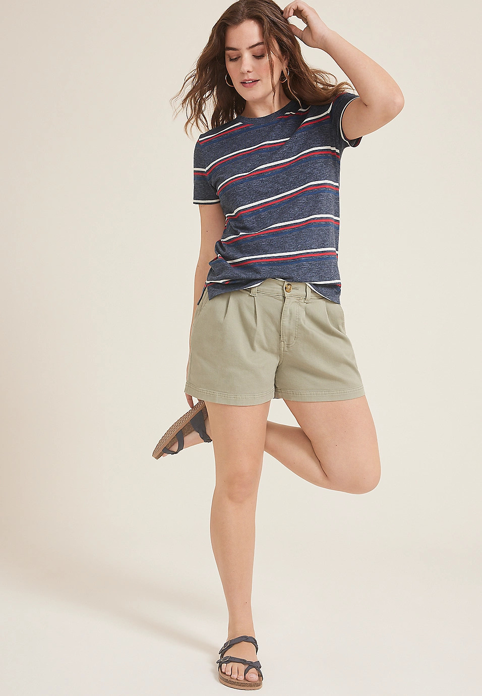 24/7 Dawson Americana Striped Crew Neck Tee | Maurices