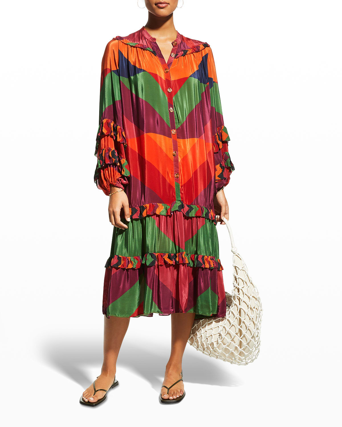 Julianas Stripes Midi Shirtdress | Neiman Marcus