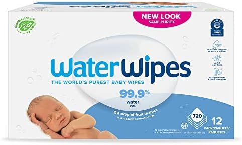WaterWipes Biodegradable Original Baby Wipes, 99.9% Water Based Wipes, Unscented & Hypoallergen... | Amazon (US)