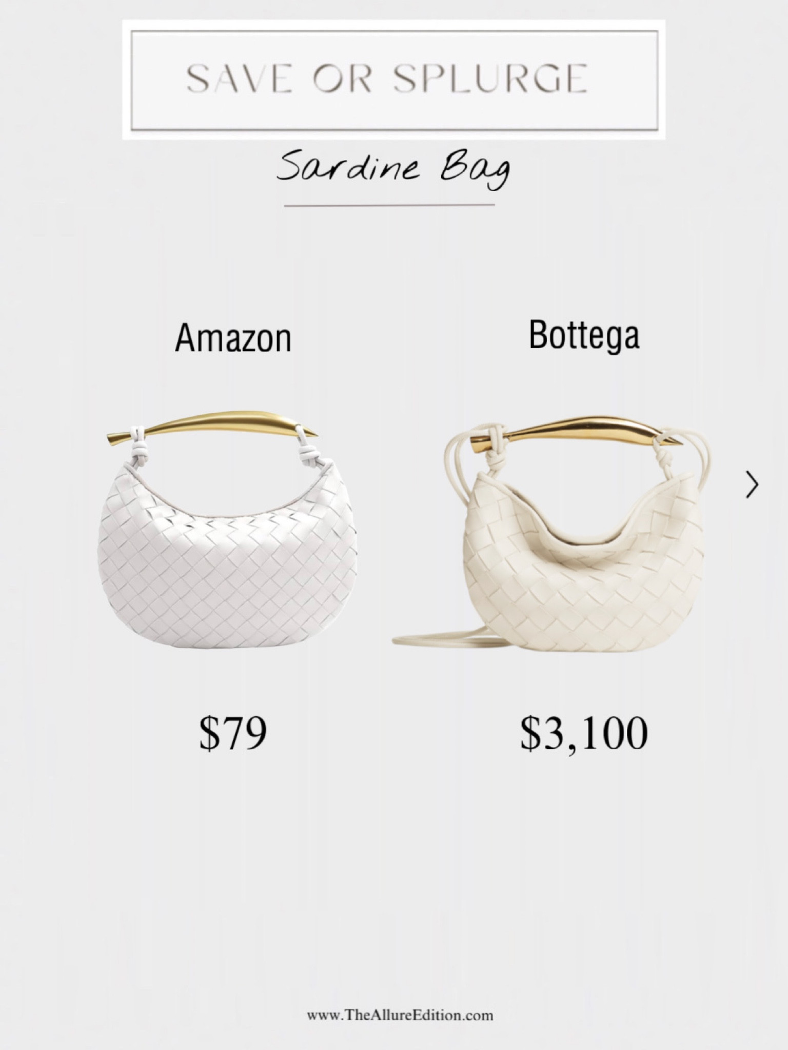 SAVE or SPLURGE
FULL BLOG AT www.TheAllureEdition.com
Sardine leather bag
Hermes kelly belt
Tweed bag

#LTKstyletip #LTKfindsunder100