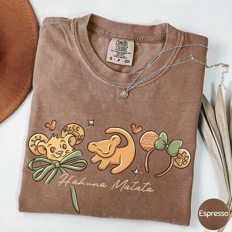 Coquette Bow Hakuna Matata Comfort Colors Shirt, Disney Animal Kingdom Lion King Shirt, Safari Tr... | Etsy (Global)