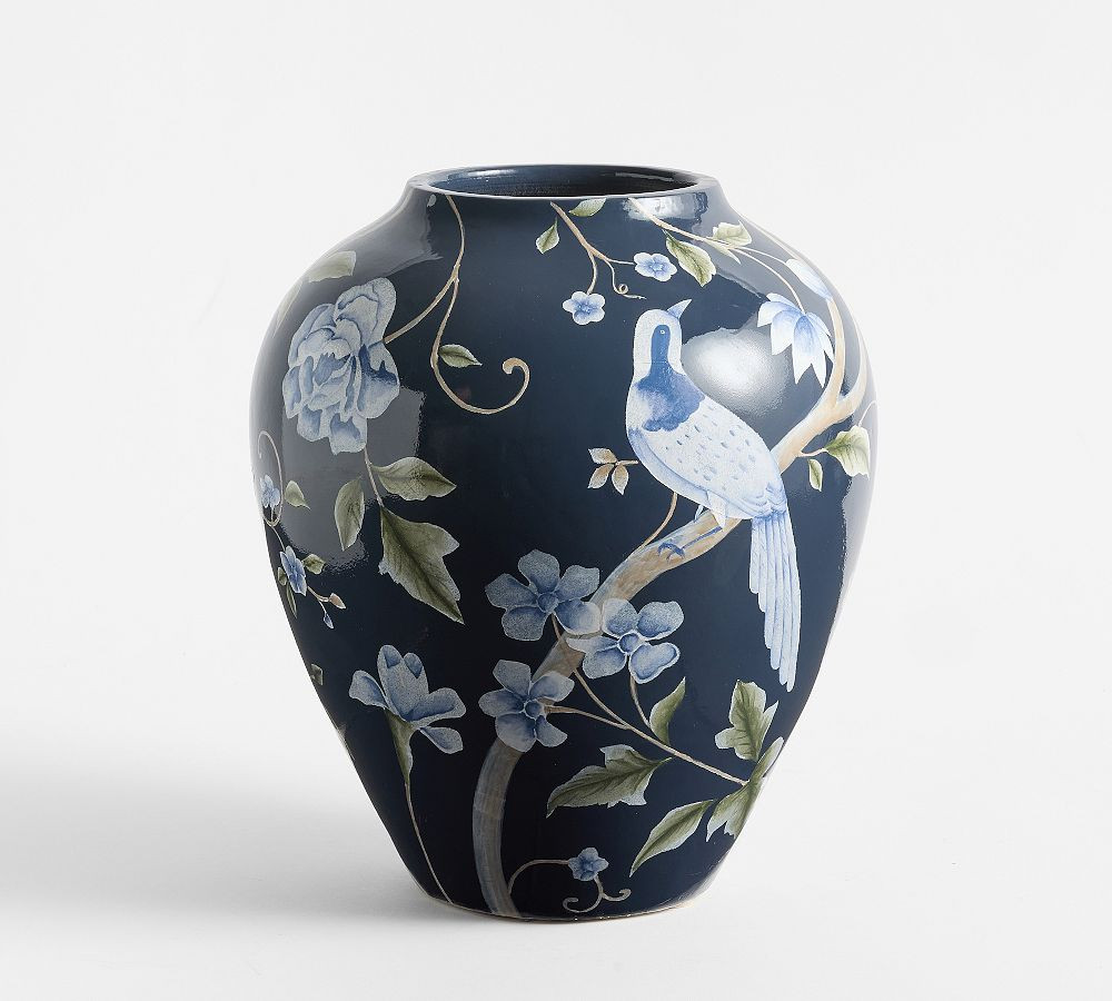 Kravet Meadowlark Hand-Painted Vase | Pottery Barn (US)