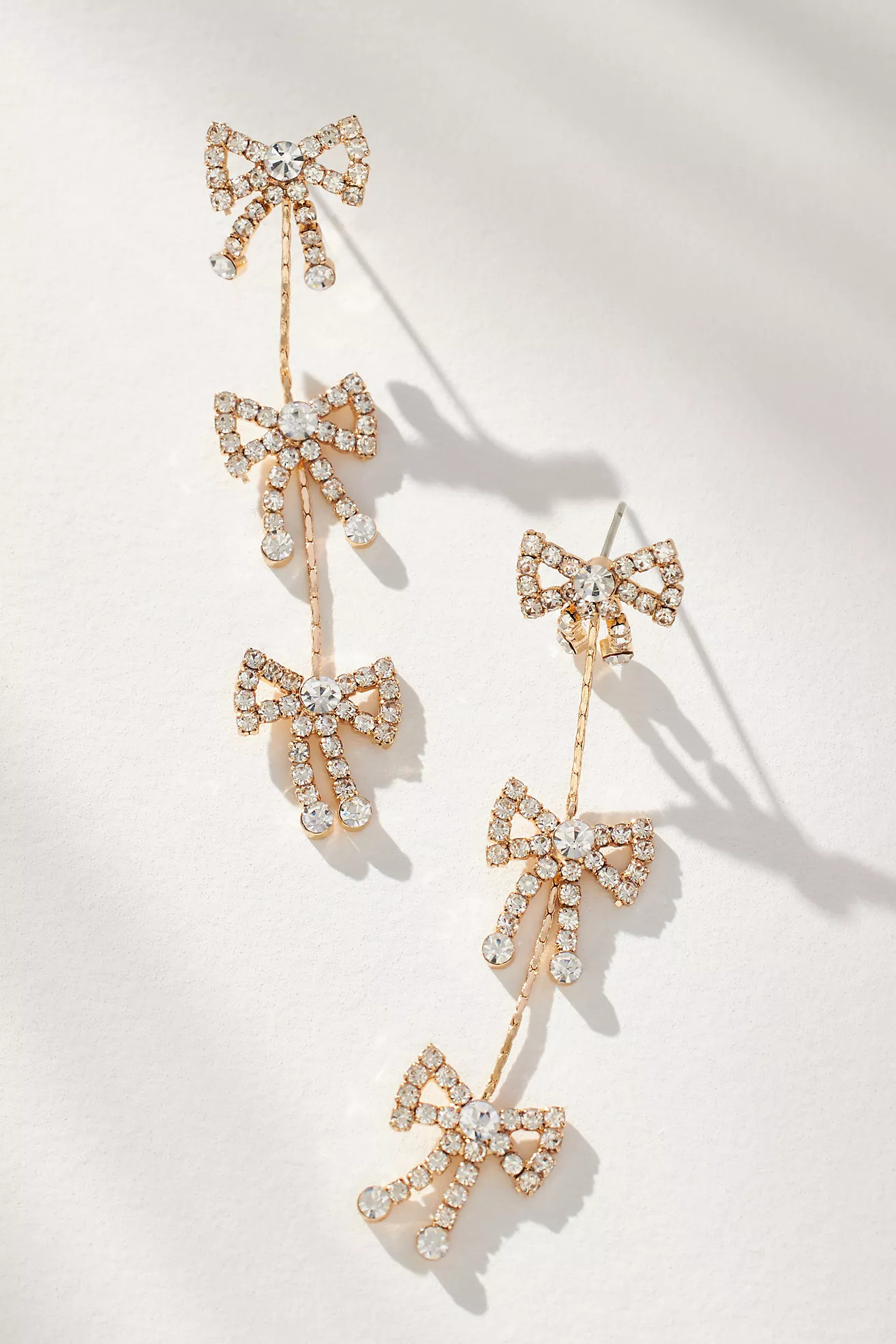 Crystal Bow Drop Earrings | Anthropologie (US)