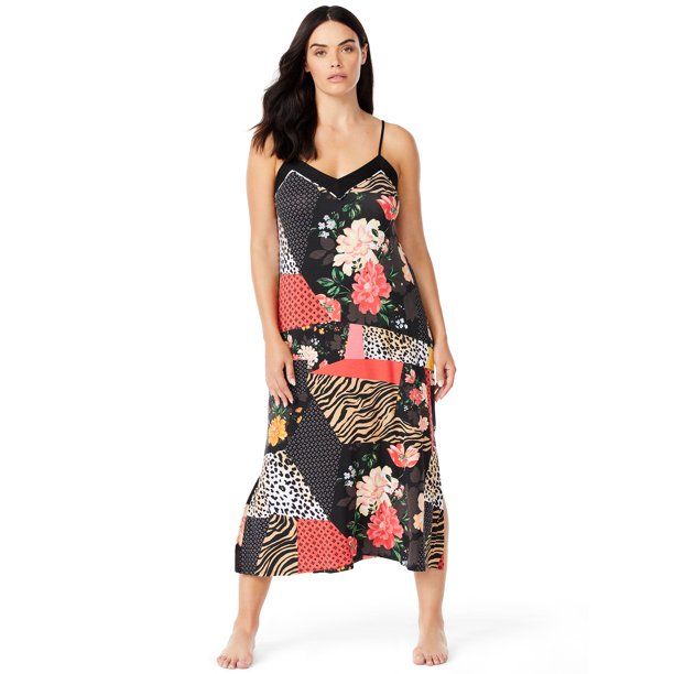 Sofia Intimates by Sofia Vergara Women's and Women's Plus Size Knit Midi Gown - Walmart.com | Walmart (US)