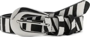 Zebra Print Calf Hair Belt | Nordstrom