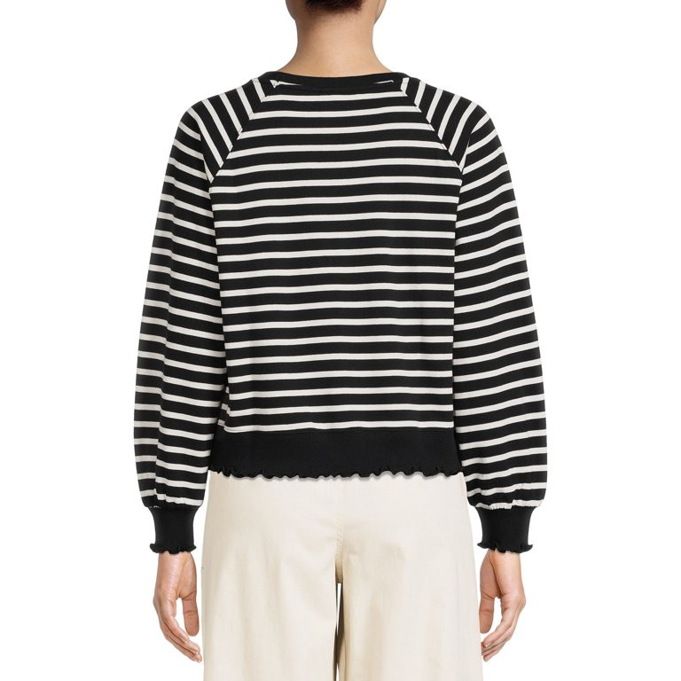 The Get Women's French Terry Cloth Sweatshirt with Long Sleeves | Walmart (US)