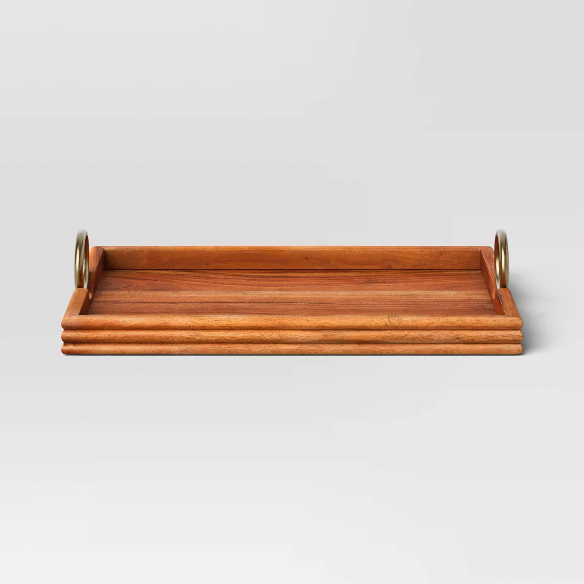 Acacia Wood Tray with Gold Ring Handles - Threshold™ | Target