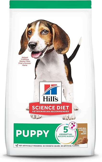 Hill's Science Diet Puppy Lamb Meal & Brown Rice Recipe Dry Dog Food, 4 lb. Bag | Amazon (US)