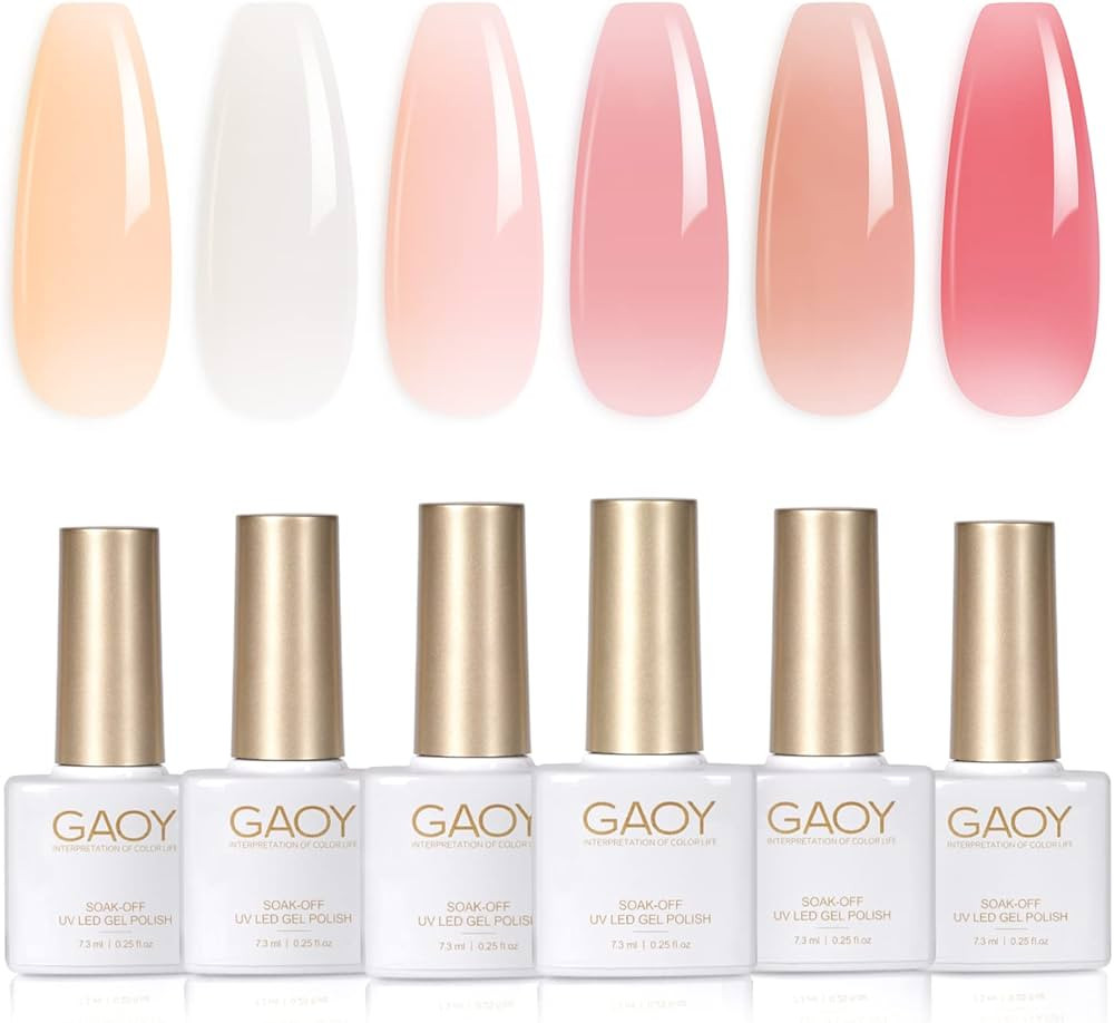 GAOY Misty Theme Gel Nail Polish Set of 6 Colors Including Glitter White Purple Gel Polish... | Amazon (US)