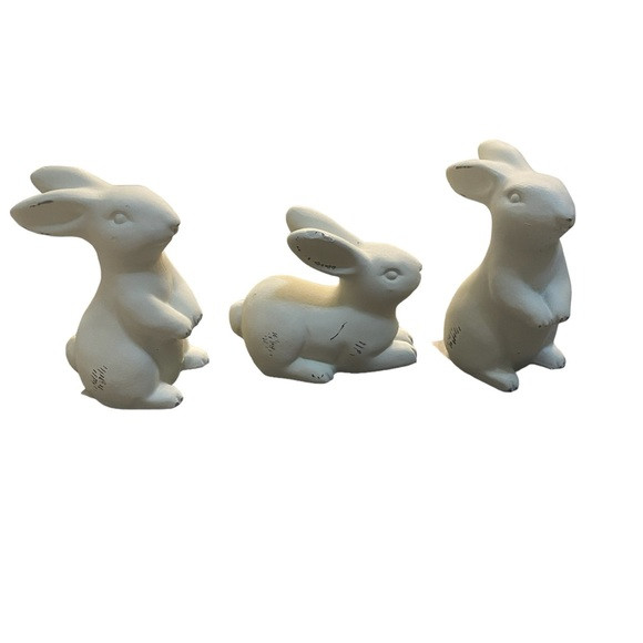 Target Bullseye Easter White Resin Bunny Rabbit Decorations Set of 3 | Poshmark