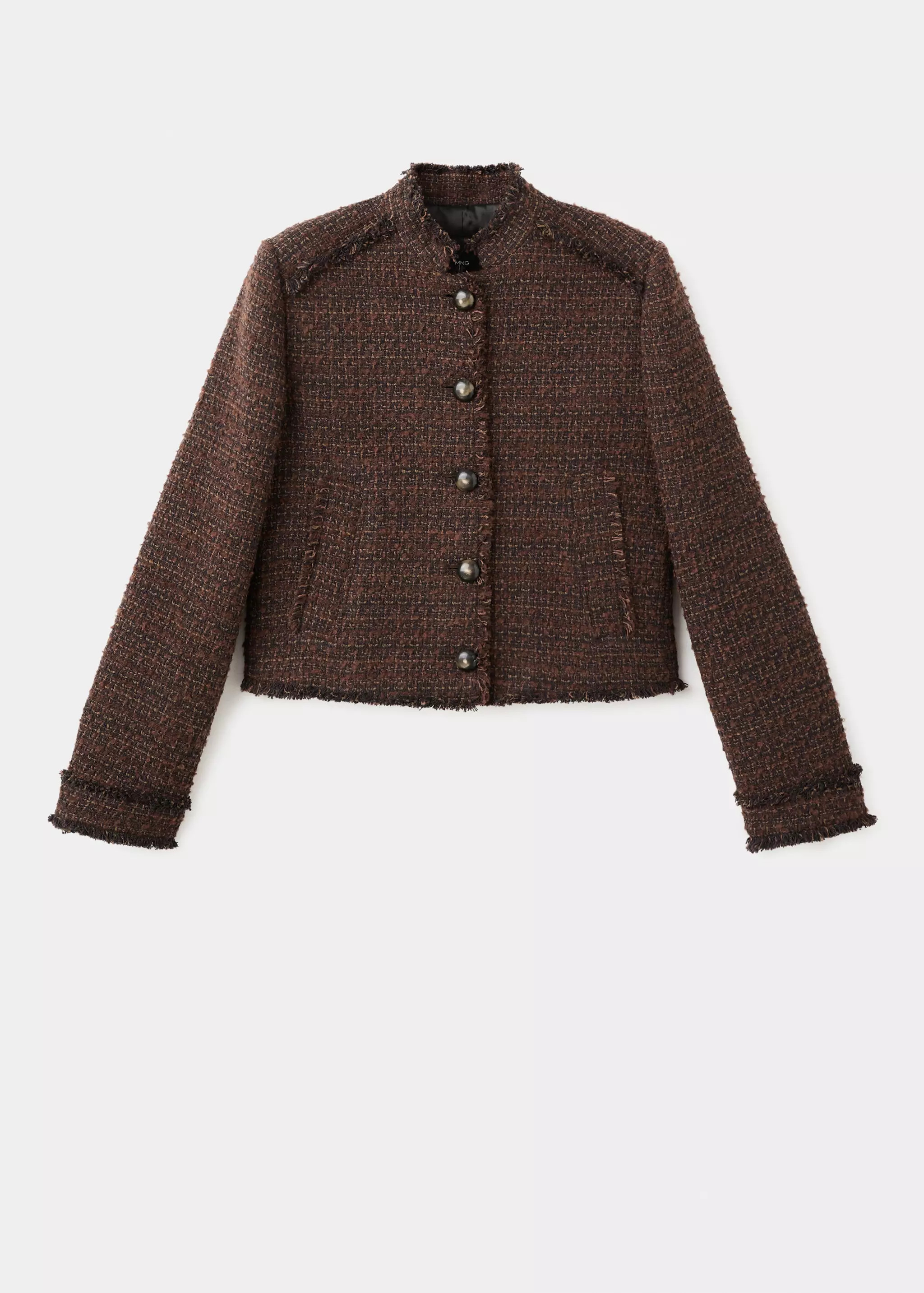 Tweed jacket with frayed ends | Mango (US/MX/AU)