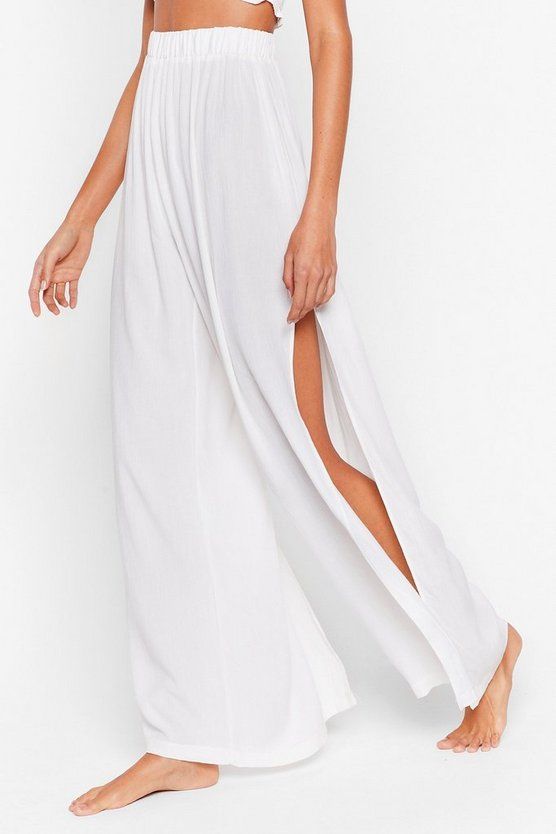 Wide Leg Split Beach Pants | Nasty Gal (US)