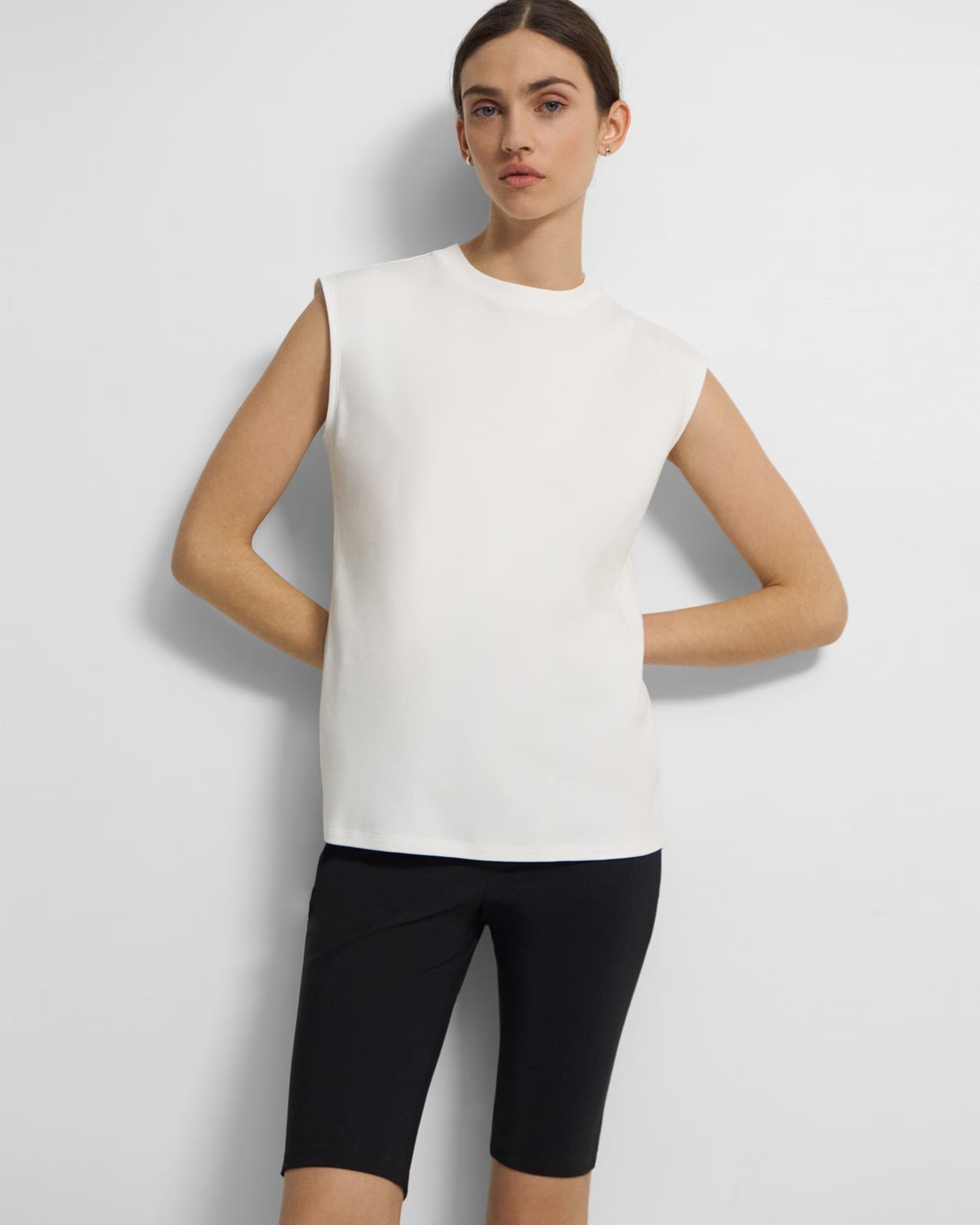 Perfect Cut-Off Tee in Cotton Jersey | Theory UK