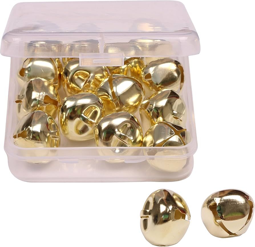 Shapenty 1 Inch/25mm Gold Metal Jumbo Christmas Jingle Bells for Wedding Xmas Tree Decoration Craft  | Amazon (US)