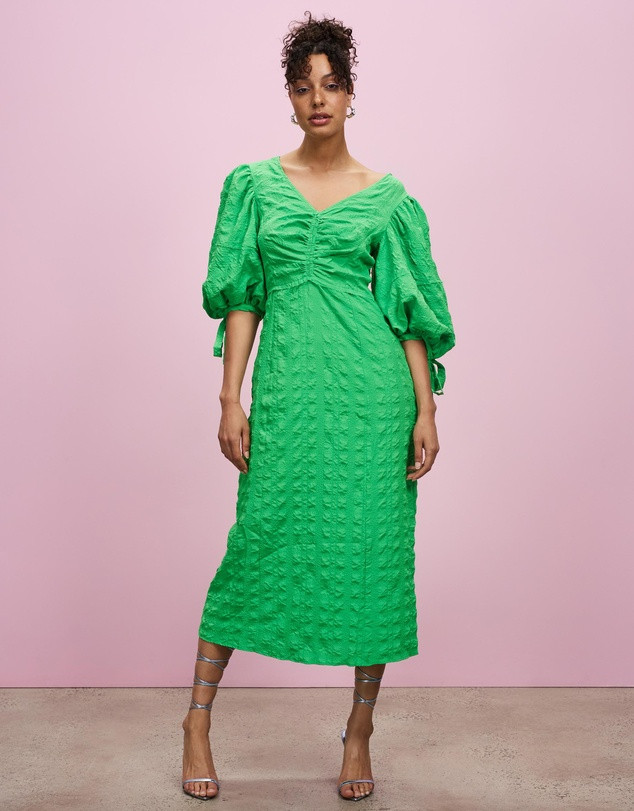 Puff Sleeve Midi Dress | THE ICONIC (AU & NZ)