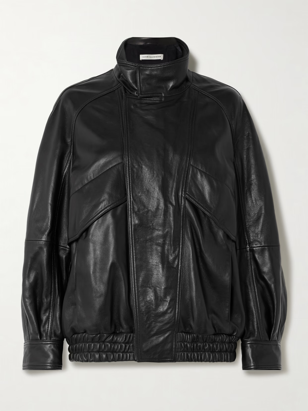 Nour Hammour - Ariste Oversized Paneled Leather Jacket - Black | NET-A-PORTER (US)