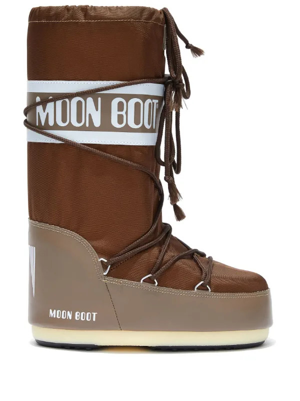 Moon Boot Icon Schneestiefel Mit Logo | Braun | FARFETCH TR | Farfetch Global
