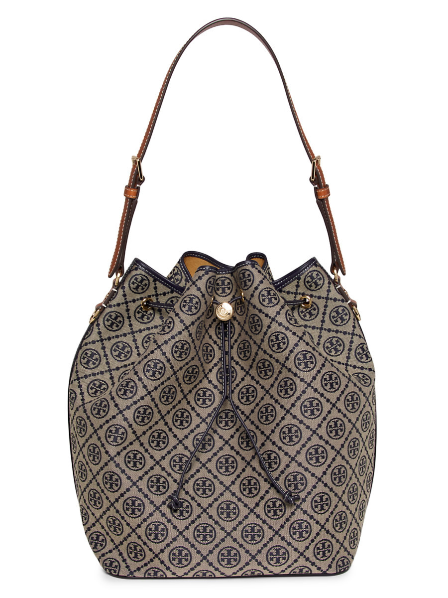 Women's T Monogram Oversized Bucket Bag - Tory Navy | Saks Fifth Avenue