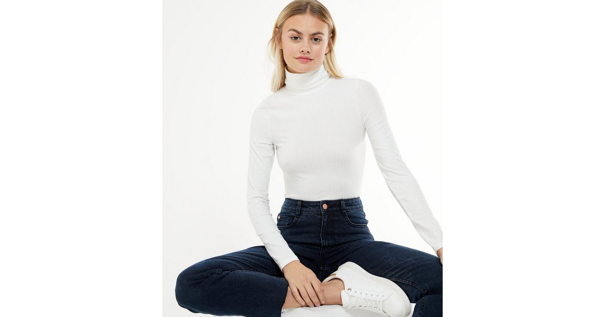 Off White Ribbed Roll Neck Top 
						
						Add to Saved Items
						Remove from Saved Items | New Look (UK)